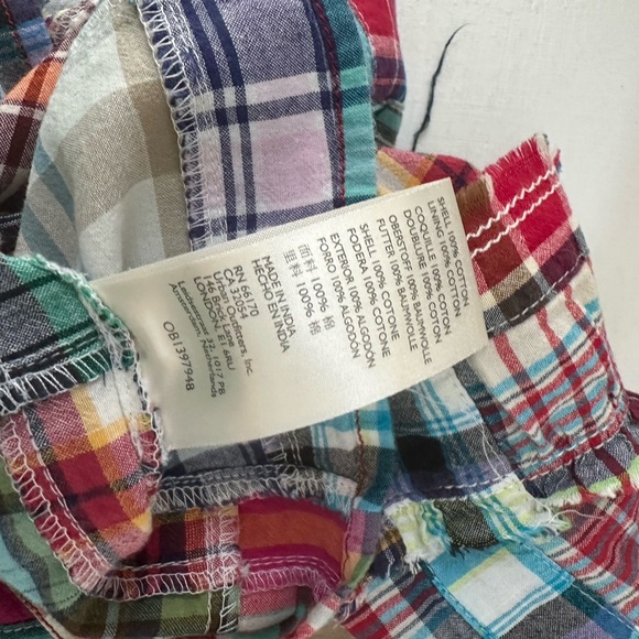 Pilcro Madras Plaid Tie Shoulder Top - Picture 7 of 8